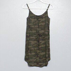 Sanctuary green camo rayon cinch waist lightweight dress